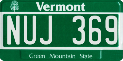 VT license plate NUJ369