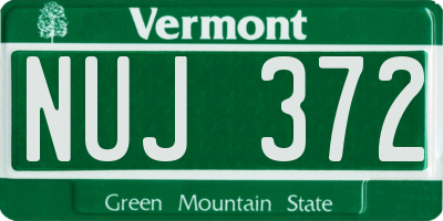 VT license plate NUJ372