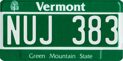 VT license plate NUJ383