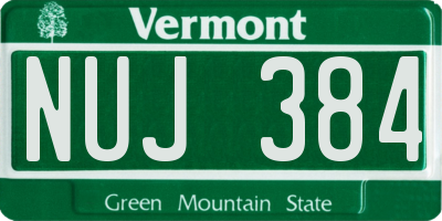 VT license plate NUJ384