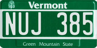 VT license plate NUJ385