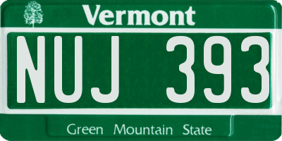 VT license plate NUJ393