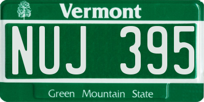 VT license plate NUJ395