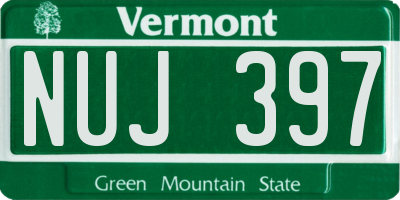VT license plate NUJ397