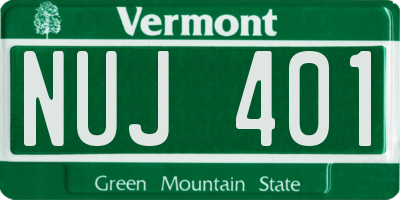 VT license plate NUJ401