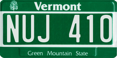 VT license plate NUJ410