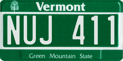 VT license plate NUJ411