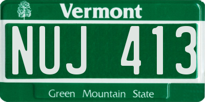 VT license plate NUJ413