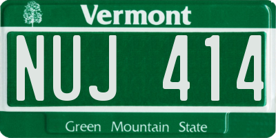 VT license plate NUJ414