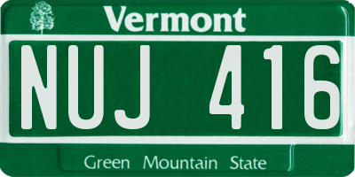 VT license plate NUJ416