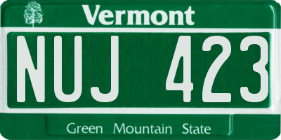 VT license plate NUJ423