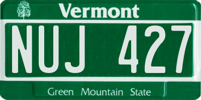 VT license plate NUJ427