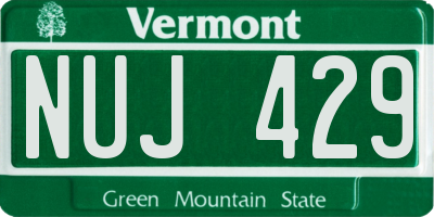 VT license plate NUJ429
