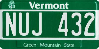 VT license plate NUJ432