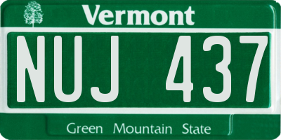 VT license plate NUJ437