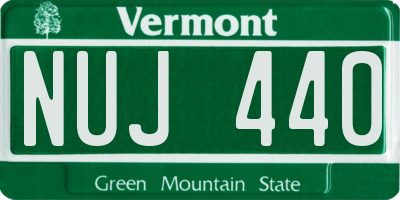 VT license plate NUJ440