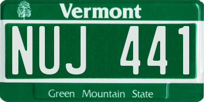 VT license plate NUJ441