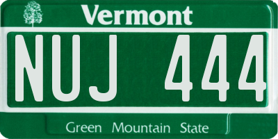 VT license plate NUJ444