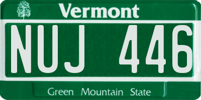 VT license plate NUJ446