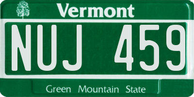 VT license plate NUJ459