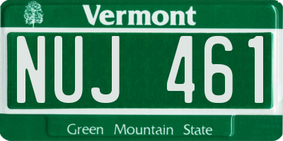 VT license plate NUJ461
