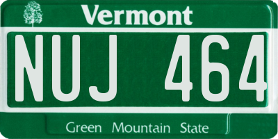 VT license plate NUJ464