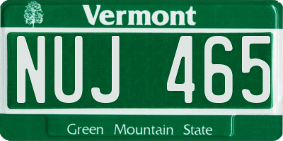 VT license plate NUJ465