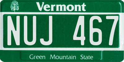 VT license plate NUJ467