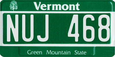 VT license plate NUJ468