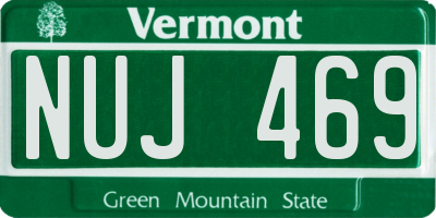 VT license plate NUJ469