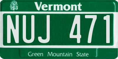 VT license plate NUJ471