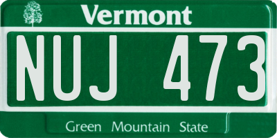VT license plate NUJ473