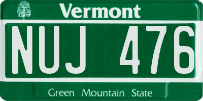 VT license plate NUJ476