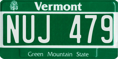 VT license plate NUJ479
