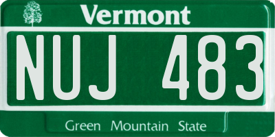 VT license plate NUJ483