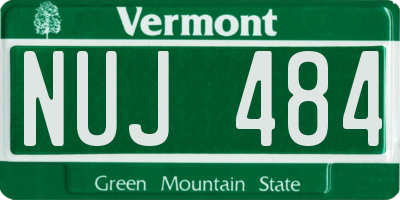 VT license plate NUJ484