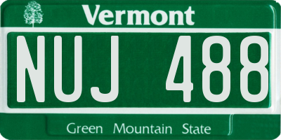 VT license plate NUJ488