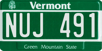 VT license plate NUJ491