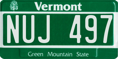 VT license plate NUJ497