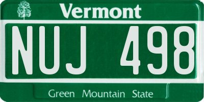 VT license plate NUJ498