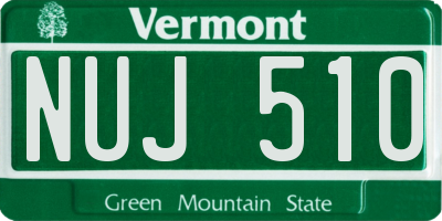 VT license plate NUJ510