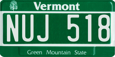 VT license plate NUJ518
