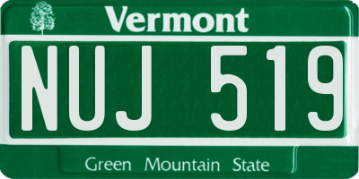 VT license plate NUJ519