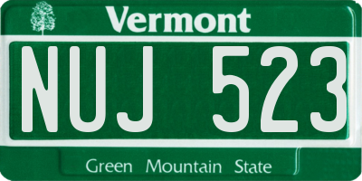 VT license plate NUJ523
