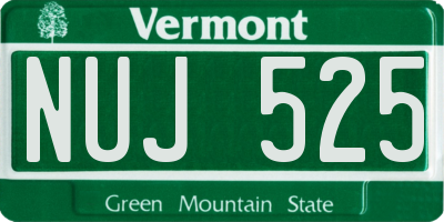 VT license plate NUJ525