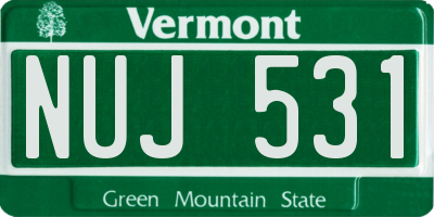 VT license plate NUJ531
