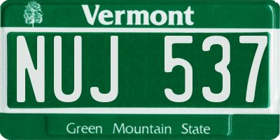 VT license plate NUJ537