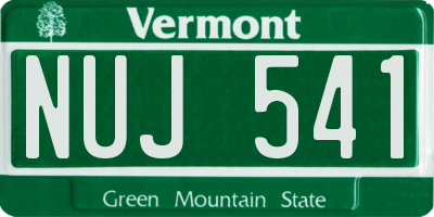 VT license plate NUJ541