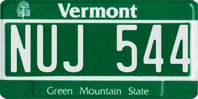 VT license plate NUJ544