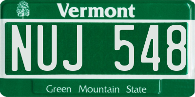 VT license plate NUJ548